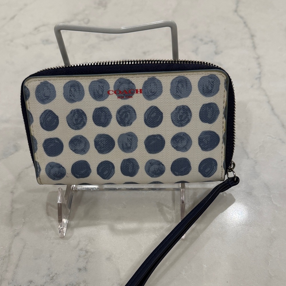 Coach Blue Dot Wristlet